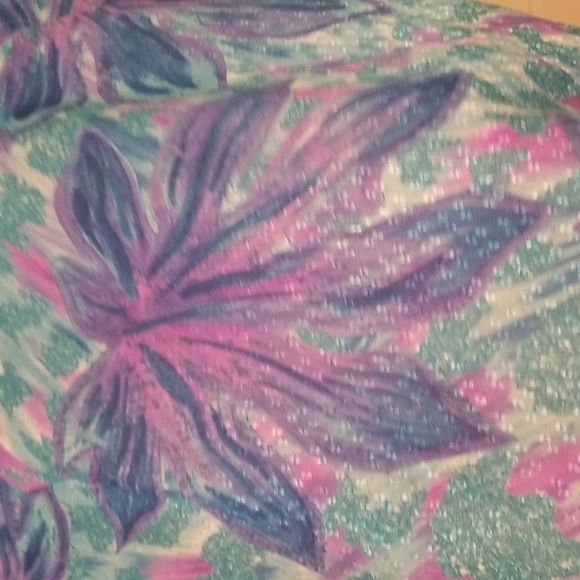 Ample Togs Blue Leaf 80s Short Sleeve Shirt - Picture 3 of 6